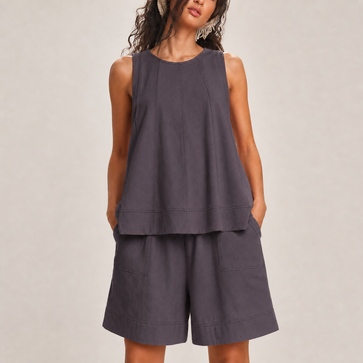 Women's two-piece loungewear set, casual summer wear