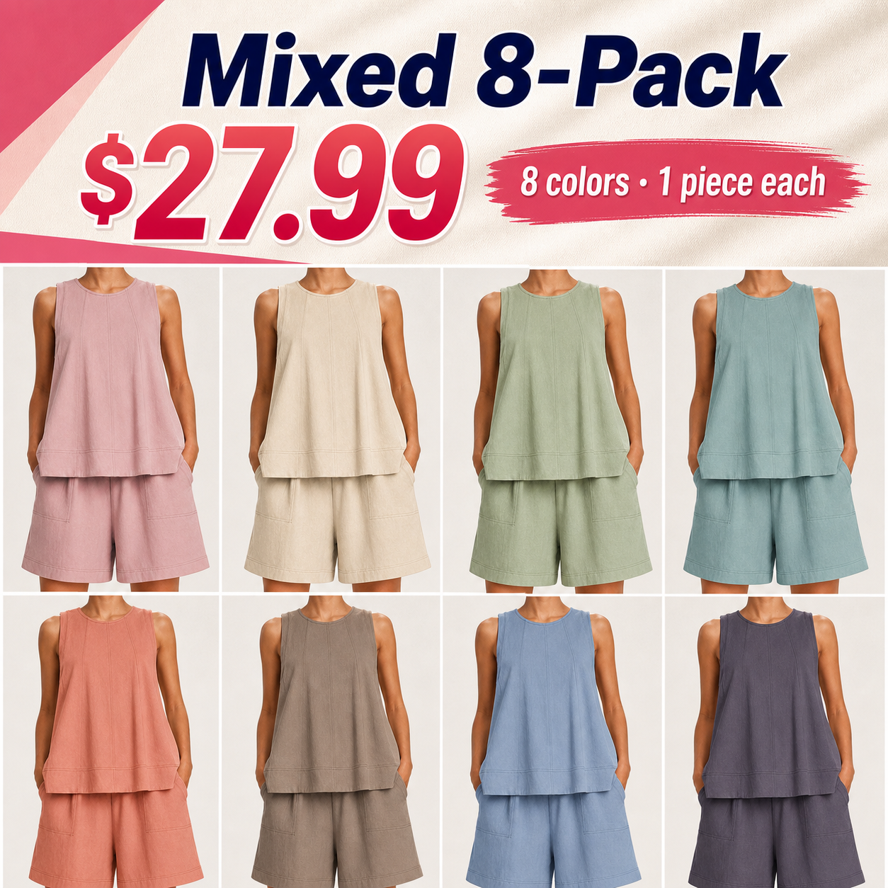 Women's two-piece loungewear set, casual summer wear