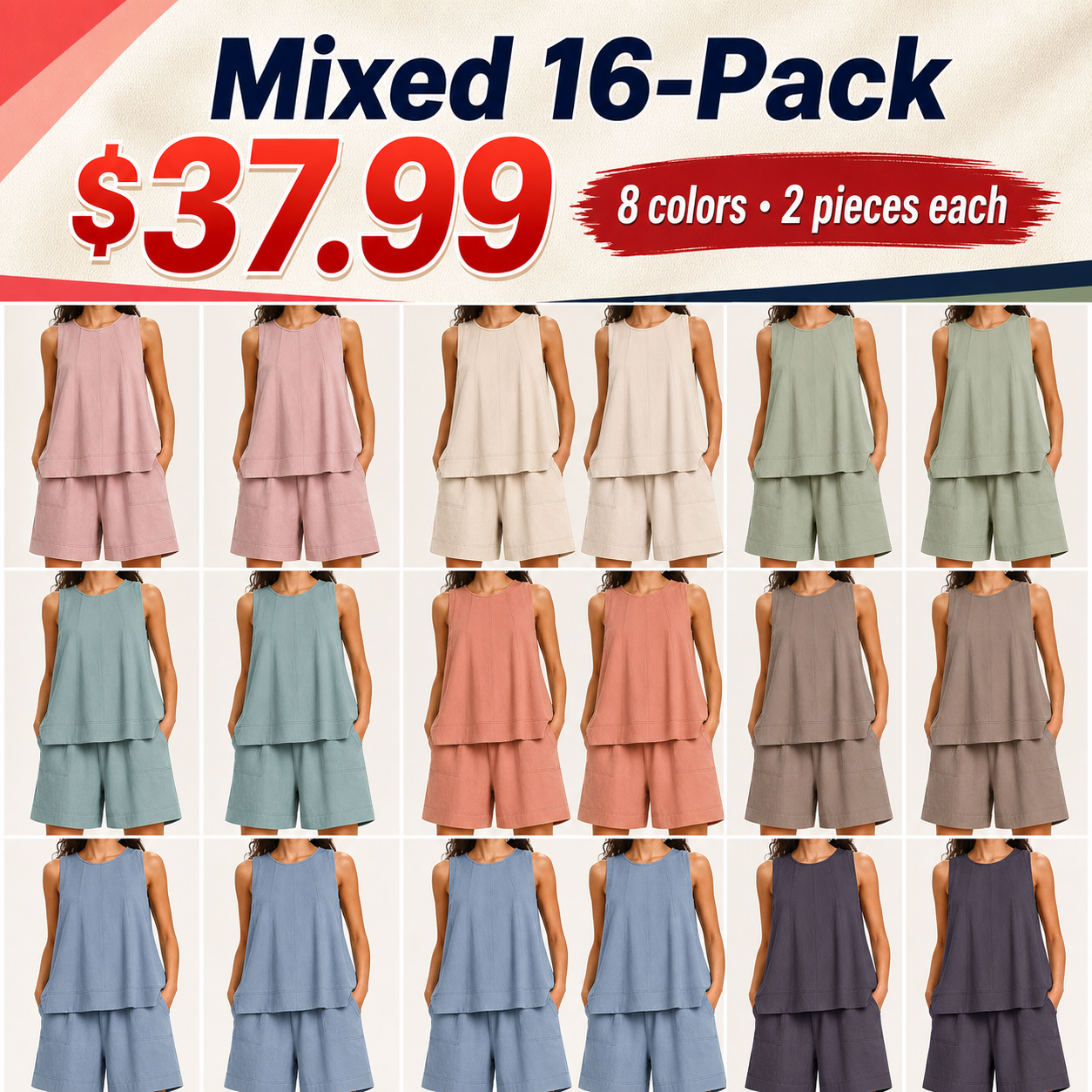 Women's two-piece loungewear set, casual summer wear