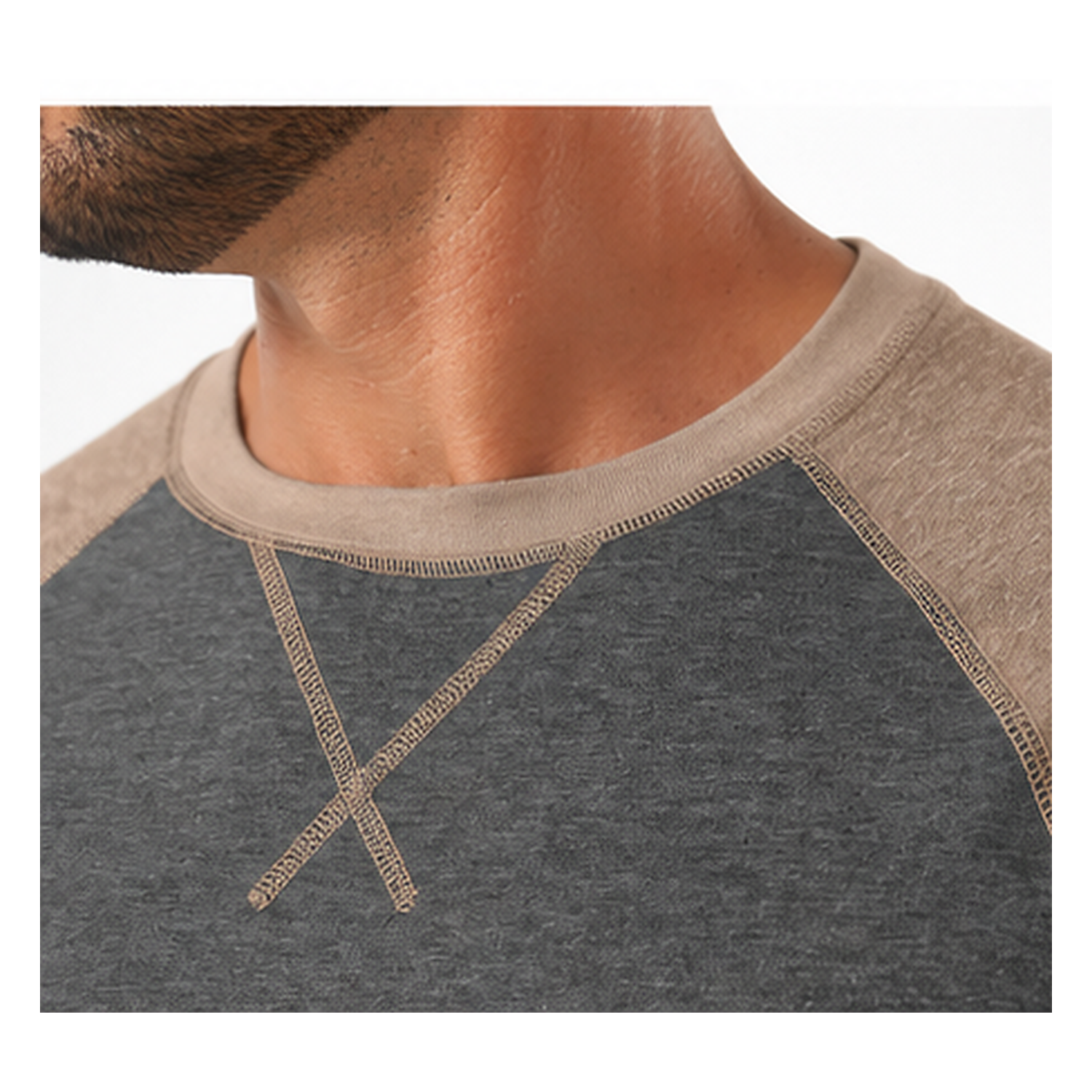 Men's pure cotton long-sleeve casual T-shirt, soft crew-neck shirt