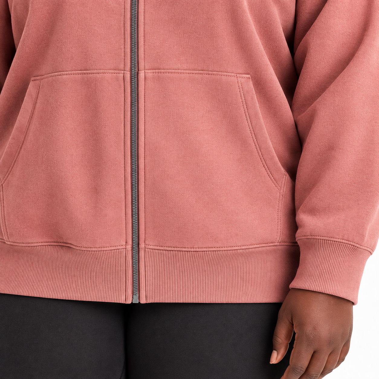 Women's Plus Size Relaxed Full-Zip Fleece Hoodie