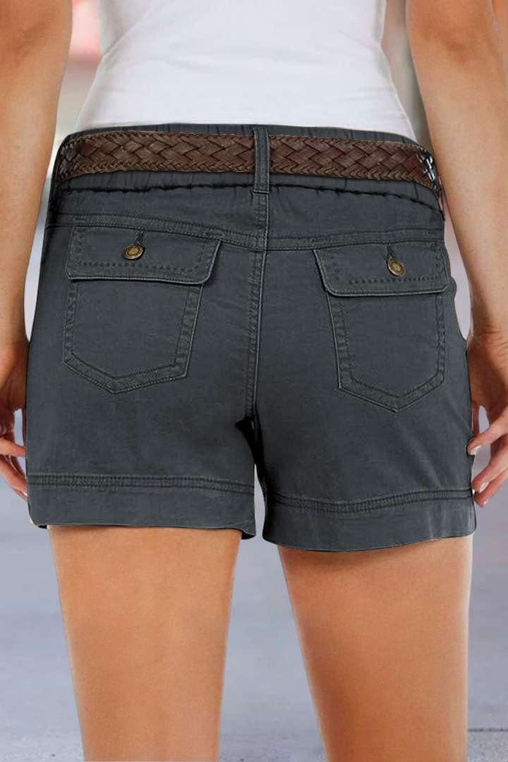 8 pack women high-stretch summer shorts with pockets