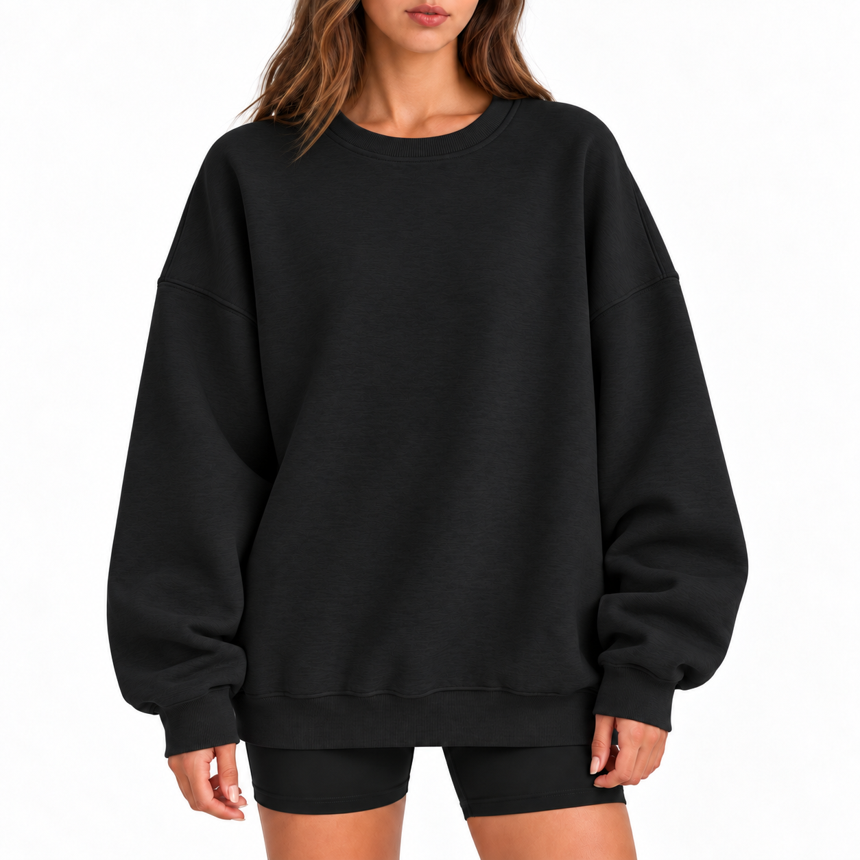 Women's Oversized Drop-Shoulder Crewneck Sweatshirt