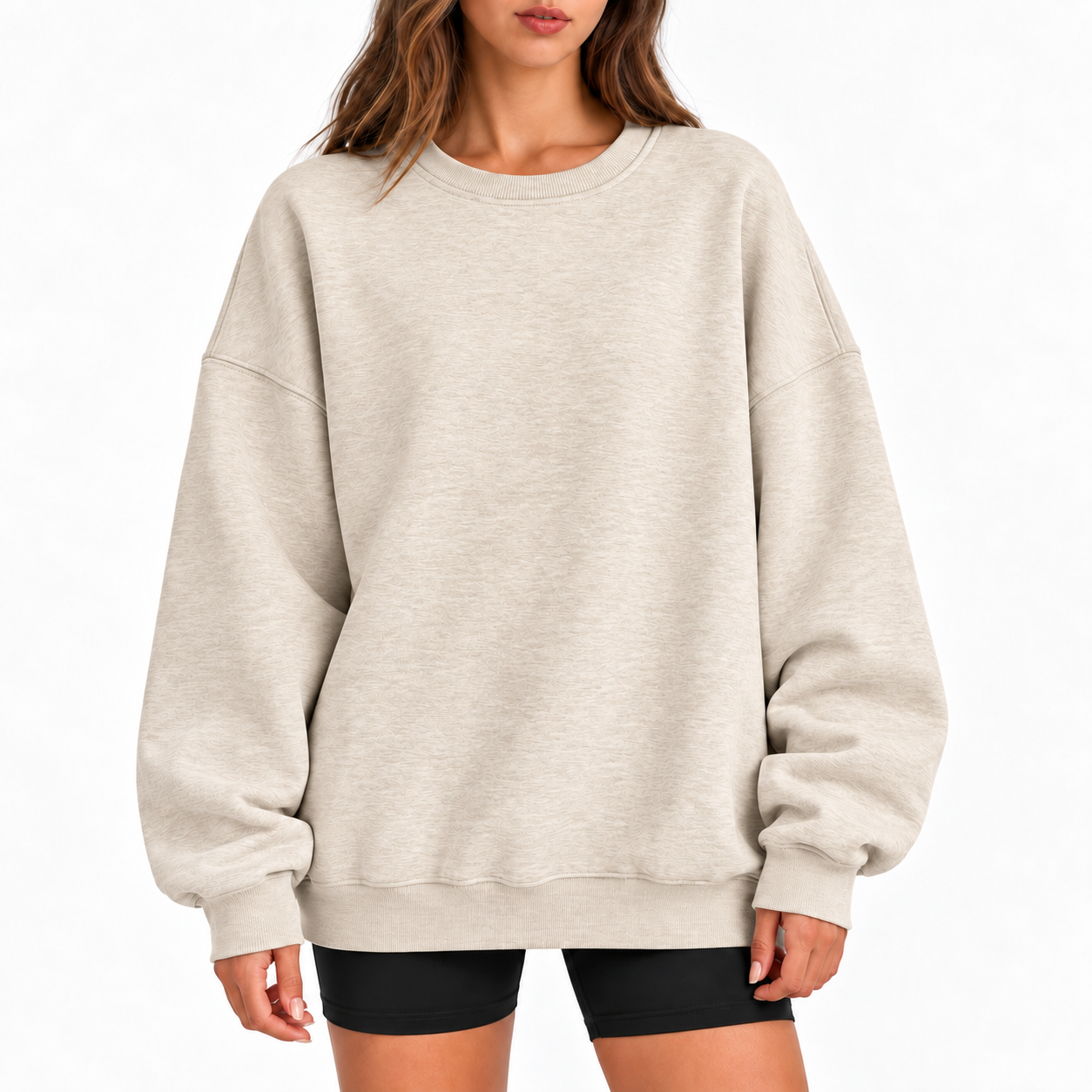 Women's Oversized Drop-Shoulder Crewneck Sweatshirt
