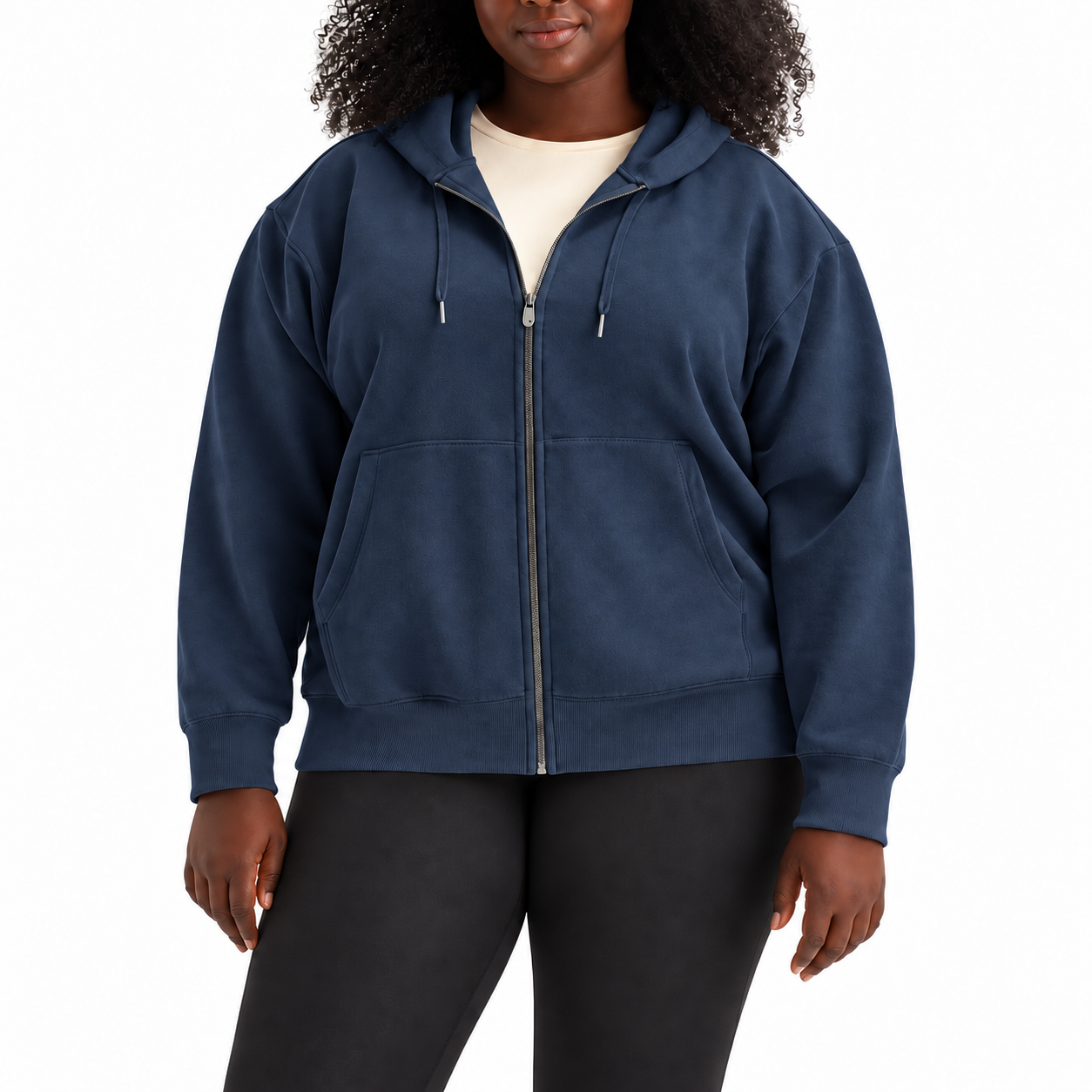 Women's Plus Size Relaxed Full-Zip Fleece Hoodie