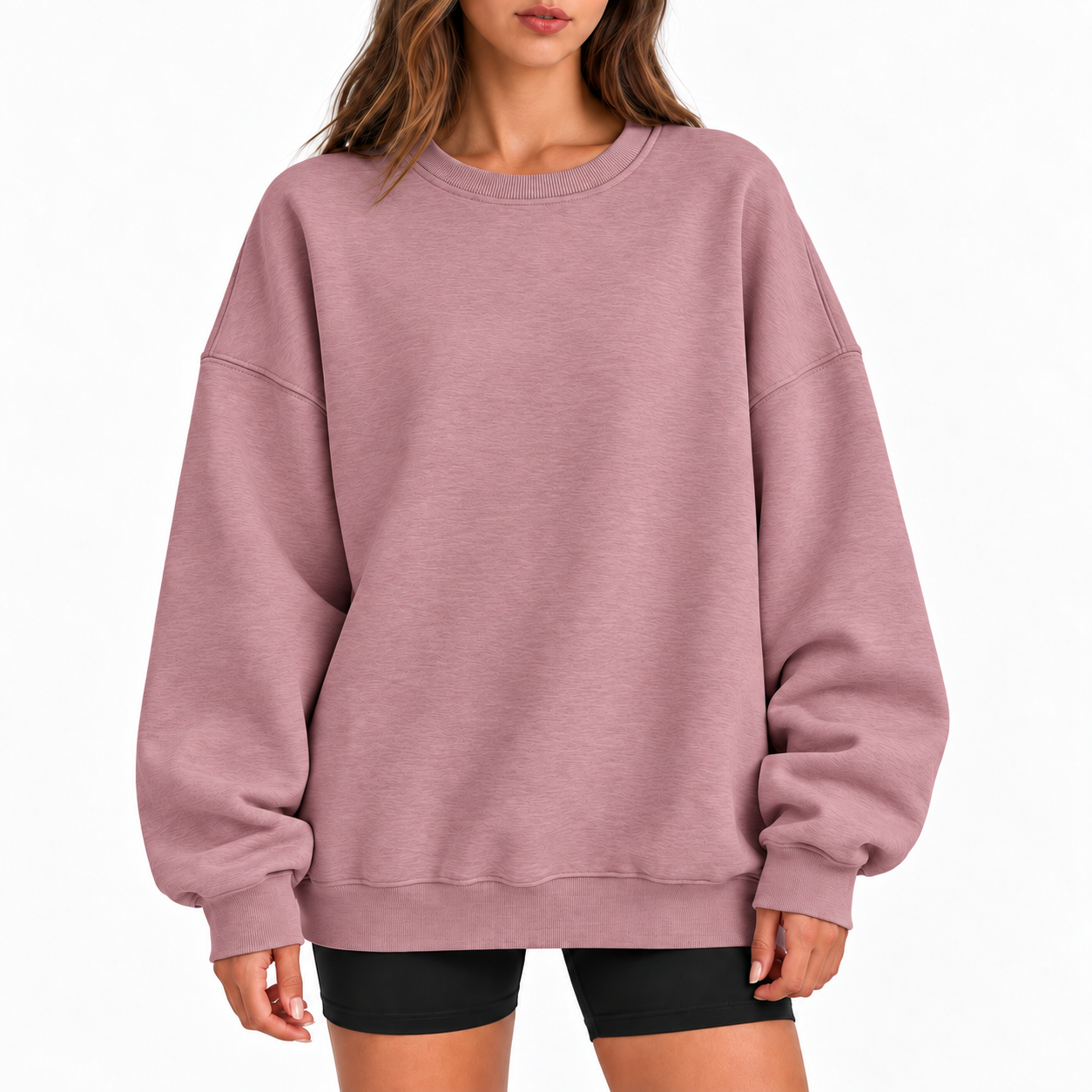 Women's Oversized Drop-Shoulder Crewneck Sweatshirt