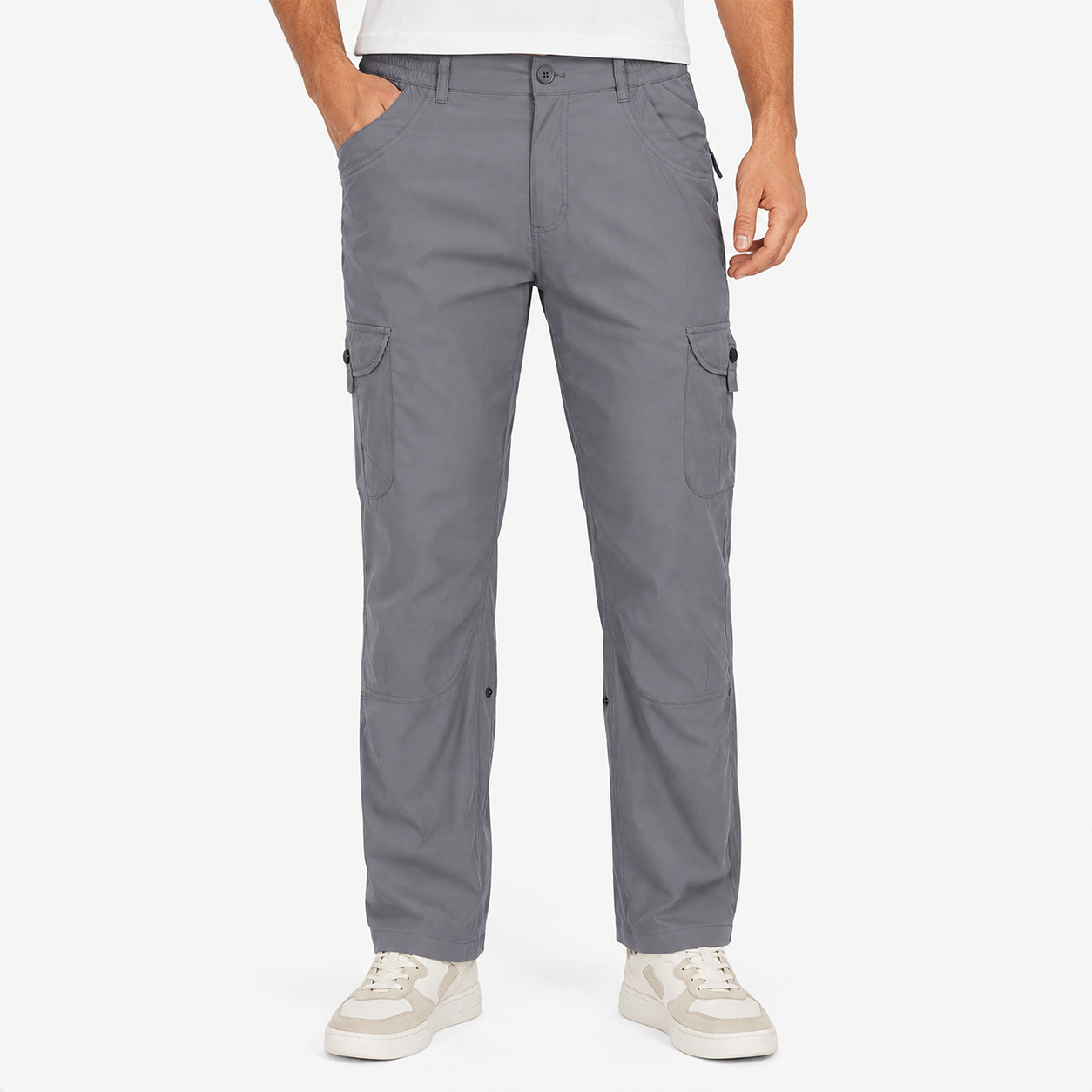 Versatile 2-in-1 Hiking Cargo Pants (Unisex) — Quick-drying and water-repellent; convertible to cropped pants; suitable for fishing, outdoor adventures, and travel.