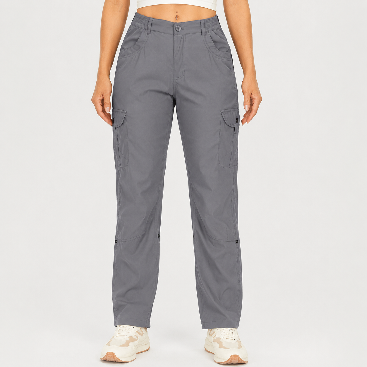 Versatile 2-in-1 Hiking Cargo Pants (Unisex) — Quick-drying and water-repellent; convertible to cropped pants; suitable for fishing, outdoor adventures, and travel.