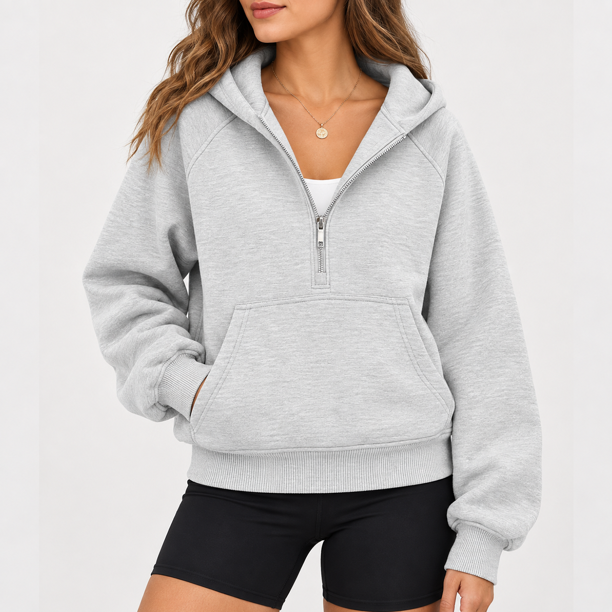 Women's half-zip hoodie, casual and comfortable, new arrival for Fall 2026.