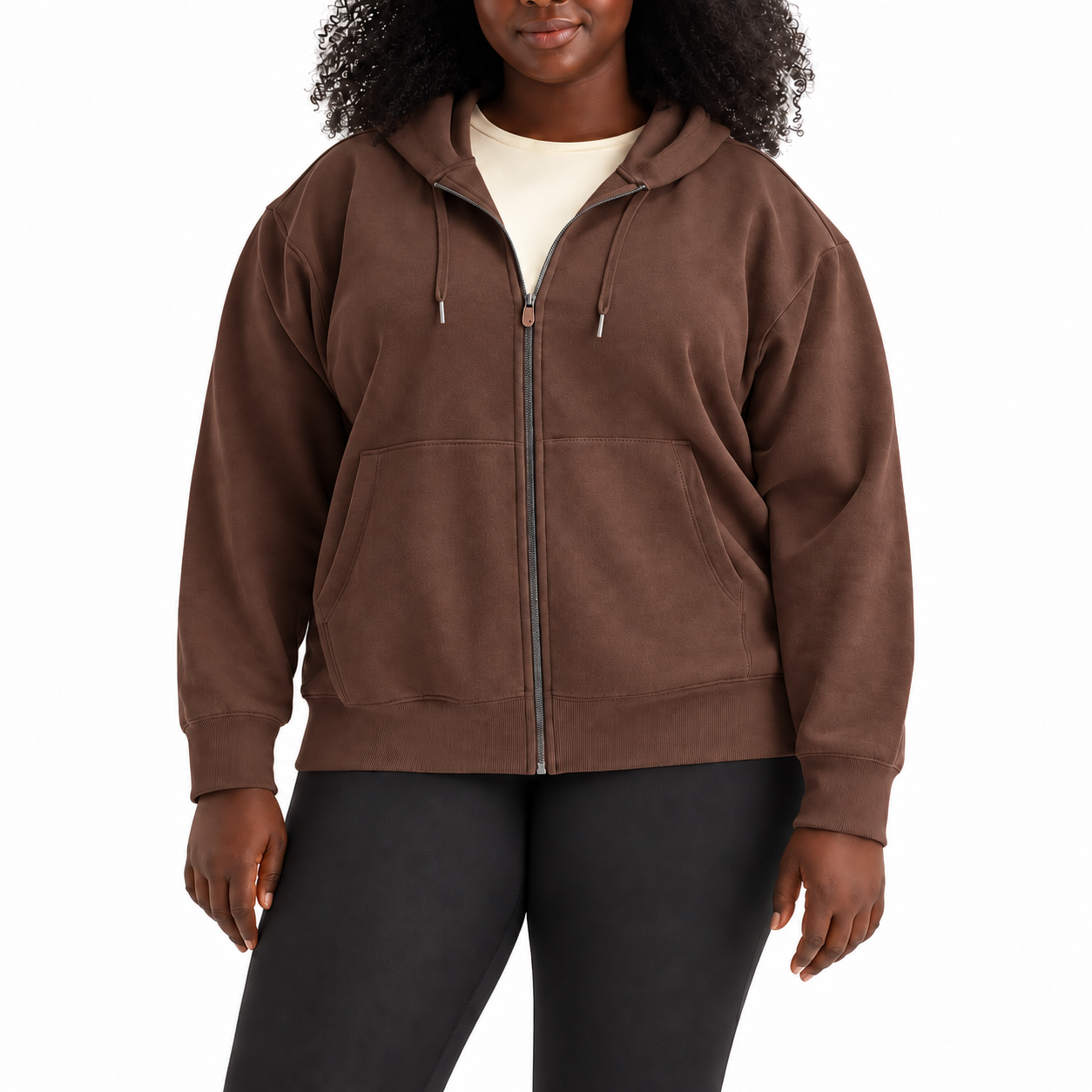 Women's Plus Size Relaxed Full-Zip Fleece Hoodie