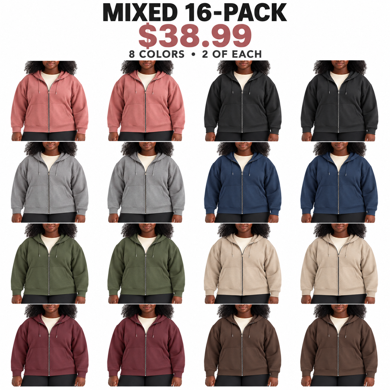 Women's Plus Size Relaxed Full-Zip Fleece Hoodie