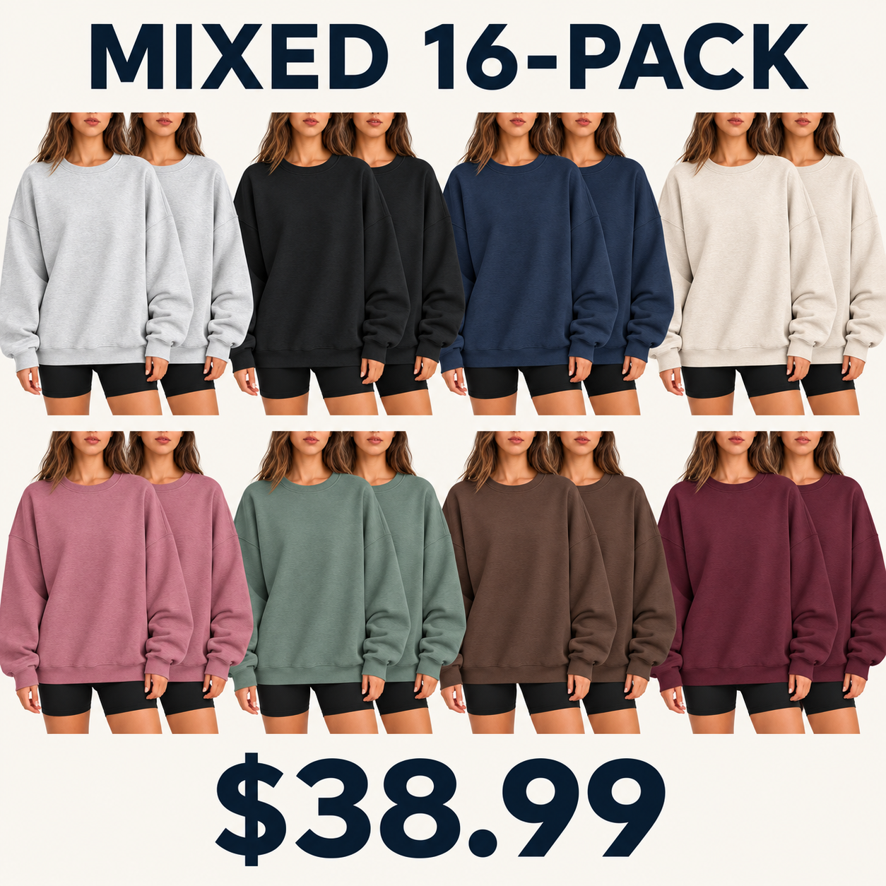 Women's Oversized Drop-Shoulder Crewneck Sweatshirt