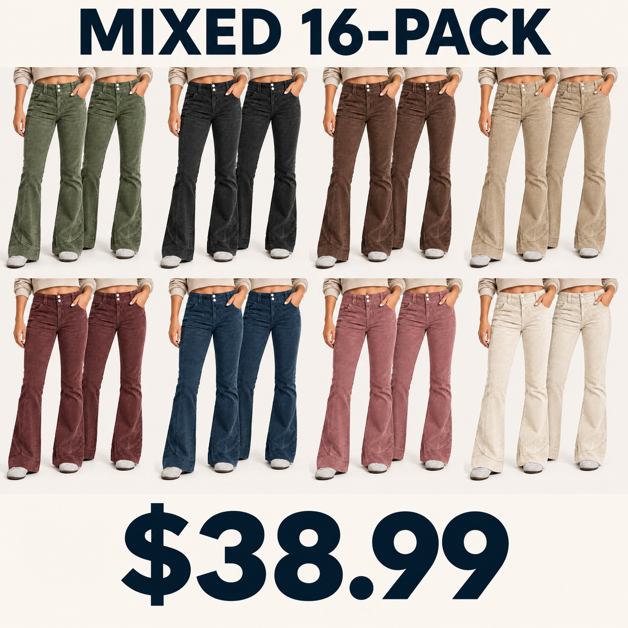 Women's High-Rise Washed Corduroy Flare Pants