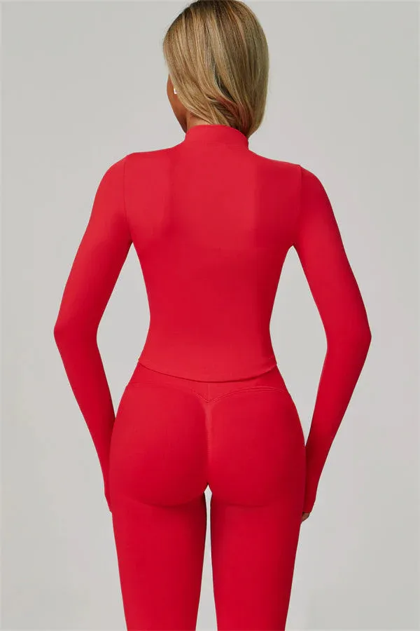 ⏰Limited-Time Sale💥Women's Solid Criss Cross Crop Tank Top & High Waist Leggings & Zip Up Crop Jacket Tracksuit Set