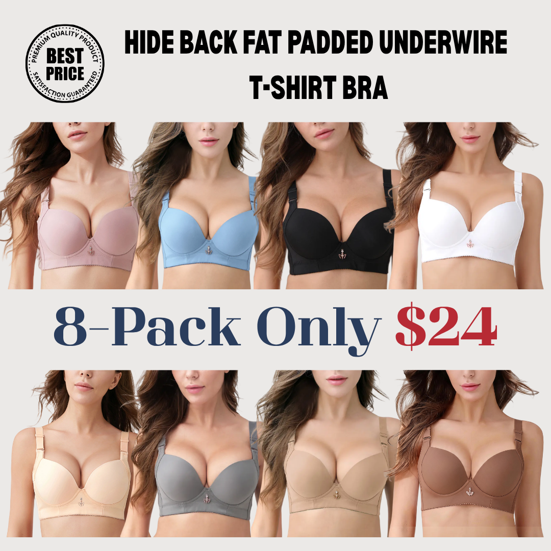 Hide Back Fat Padded Underwire T-shirt Bra