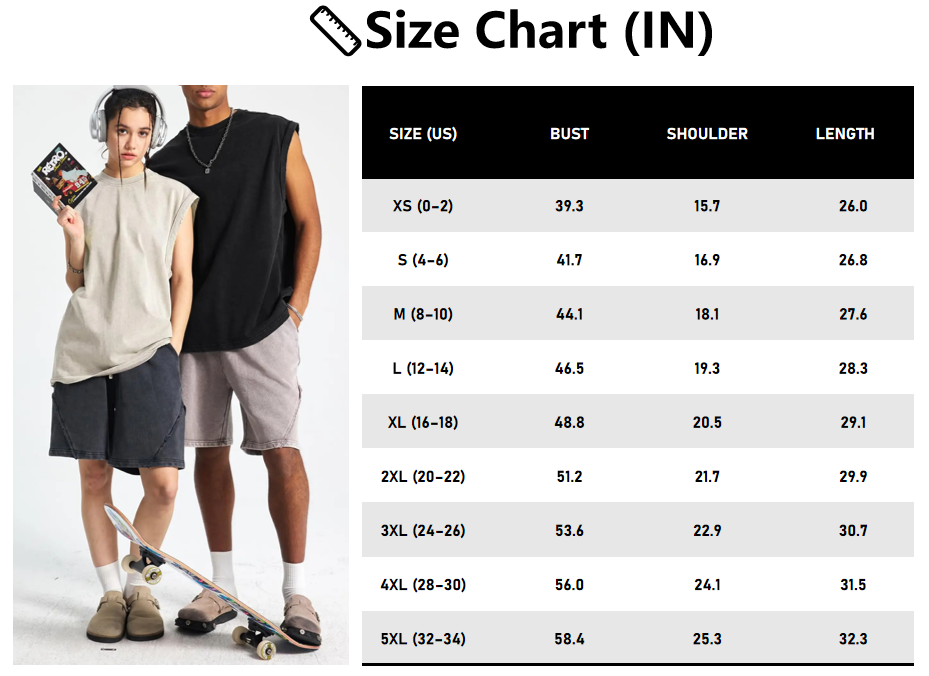 Unisex Cotton Workout Tank Tops Sleeveless Acid Wash Tshirts
