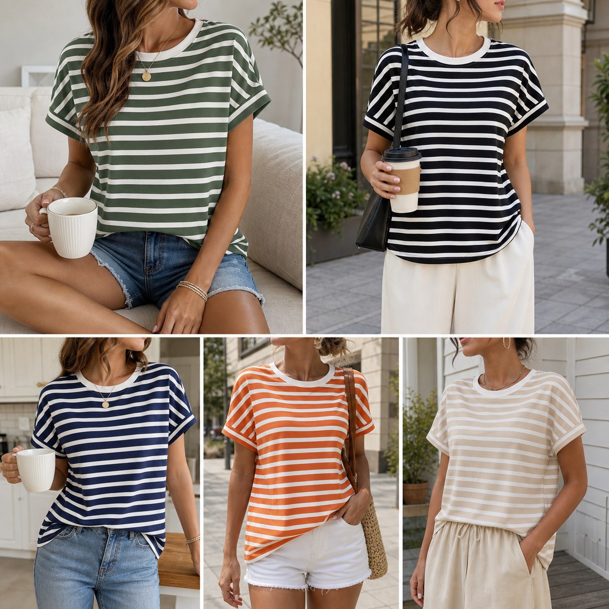 Striped tee outfit styling reference