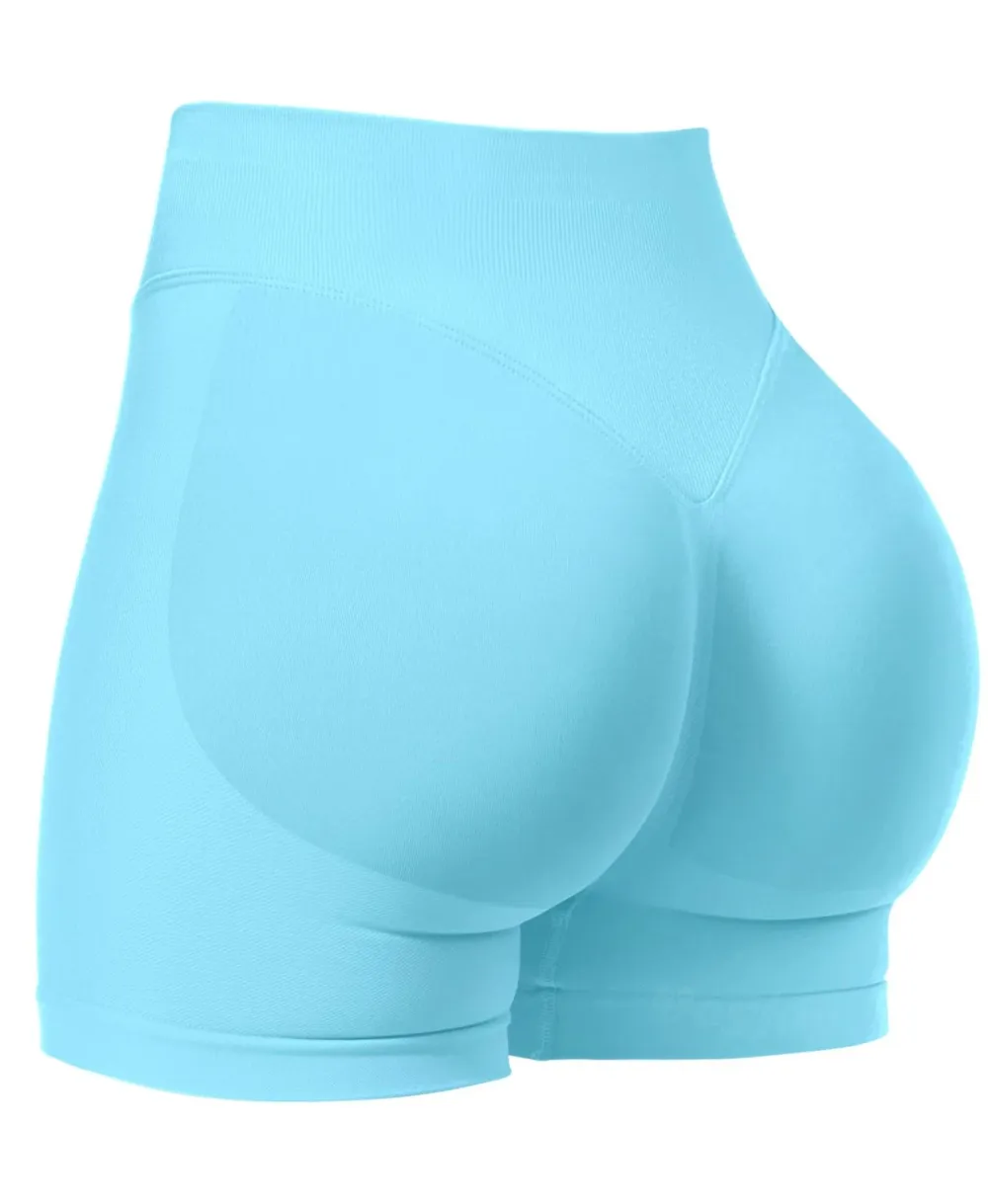 Women Workout Seamless Scrunch Butt Lifting Shorts Tummy Control Gym Yoga Shorts