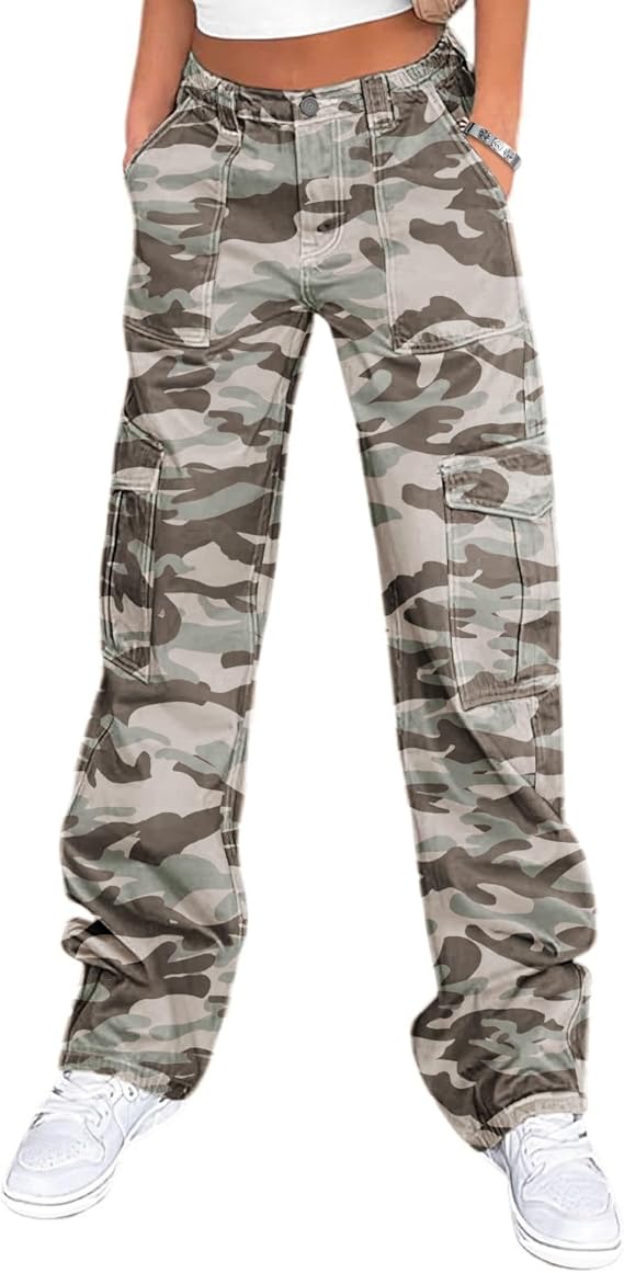 ⚡FINAL SALE⚡- 8 PACK  Women's High-Waisted Loose-Fit Stretch Wide-Leg Cargo Pants