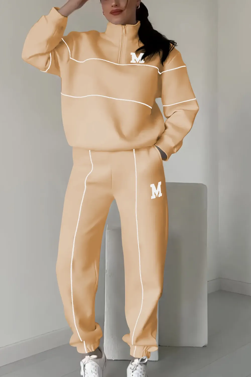 ⏰Winter Clearance Sale - 80% Off 🔥Women's Casual Letter M Long Sleeve Two Piece Set
