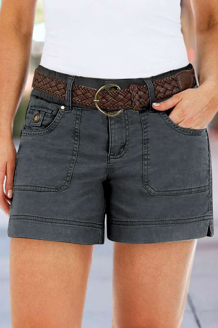 8 pack women high-stretch summer shorts with pockets