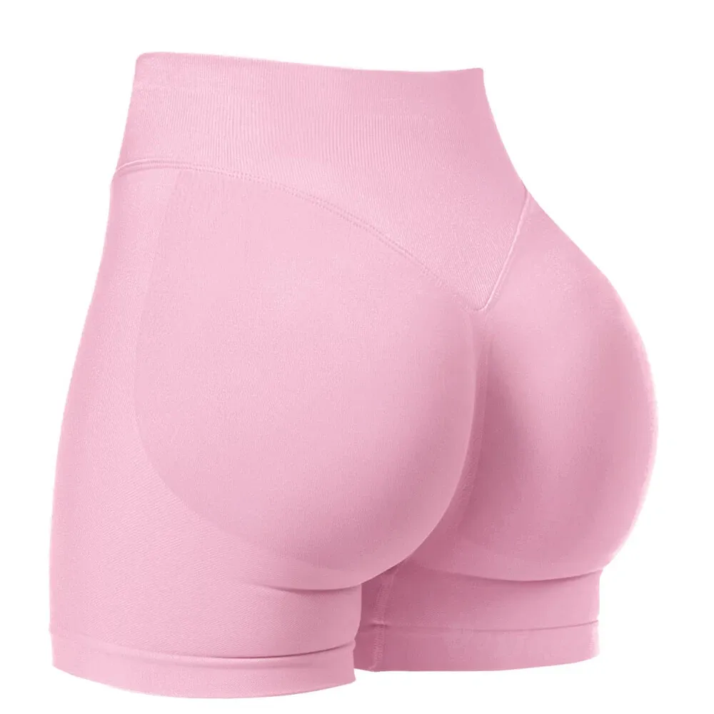 Women Workout Seamless Scrunch Butt Lifting Shorts Tummy Control Gym Yoga Shorts