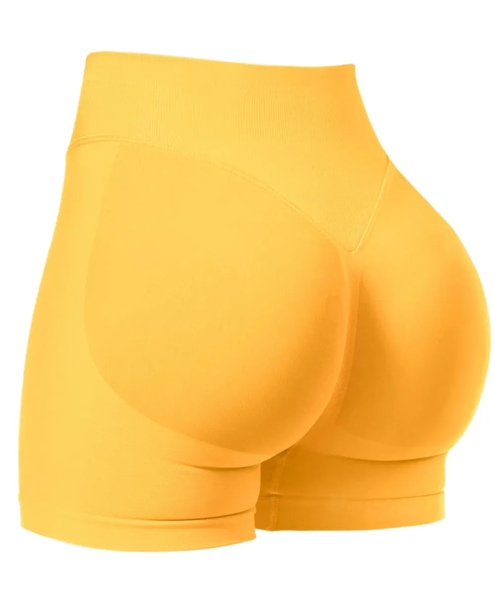 Women Workout Seamless Scrunch Butt Lifting Shorts Tummy Control Gym Yoga Shorts