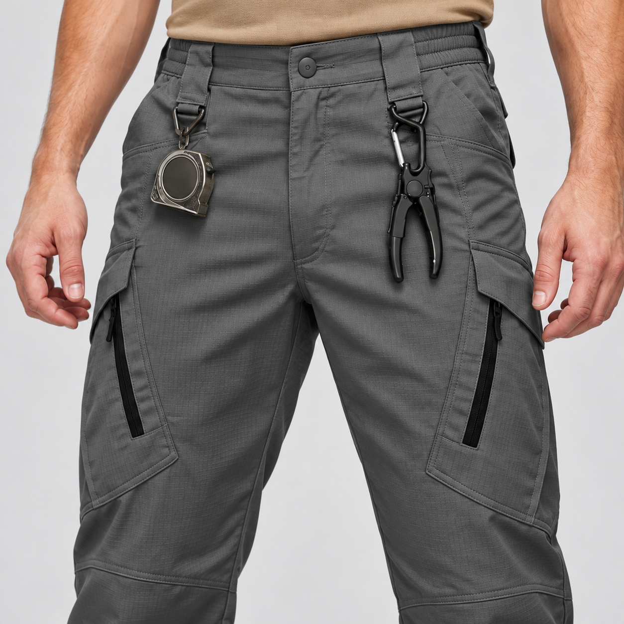 Men's Tactical Cargo Work Pants – Multi-Pocket Straight-Leg Pants