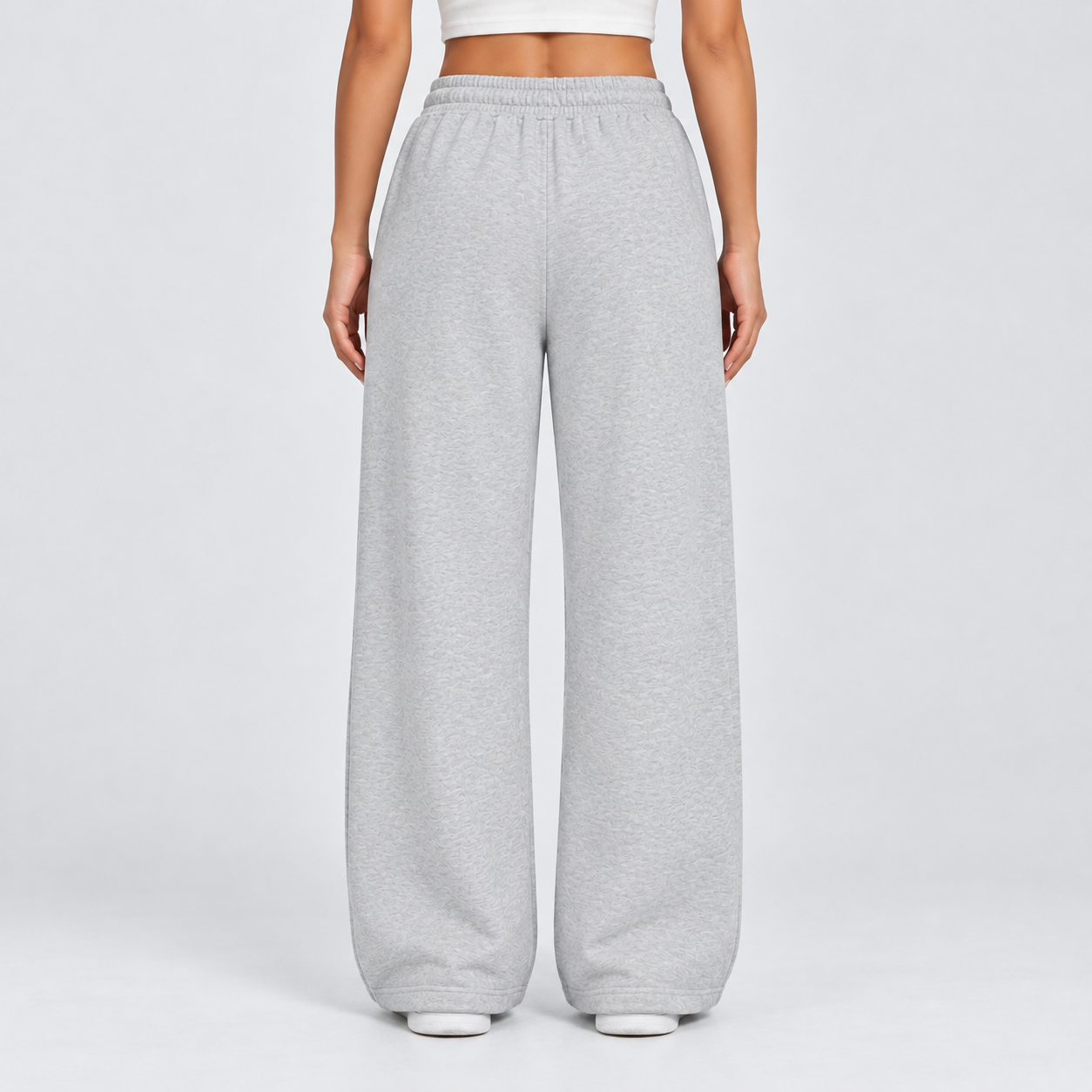 Women's wide-leg athletic pants, loose-fit drawstring sweatpants for autumn and winter.