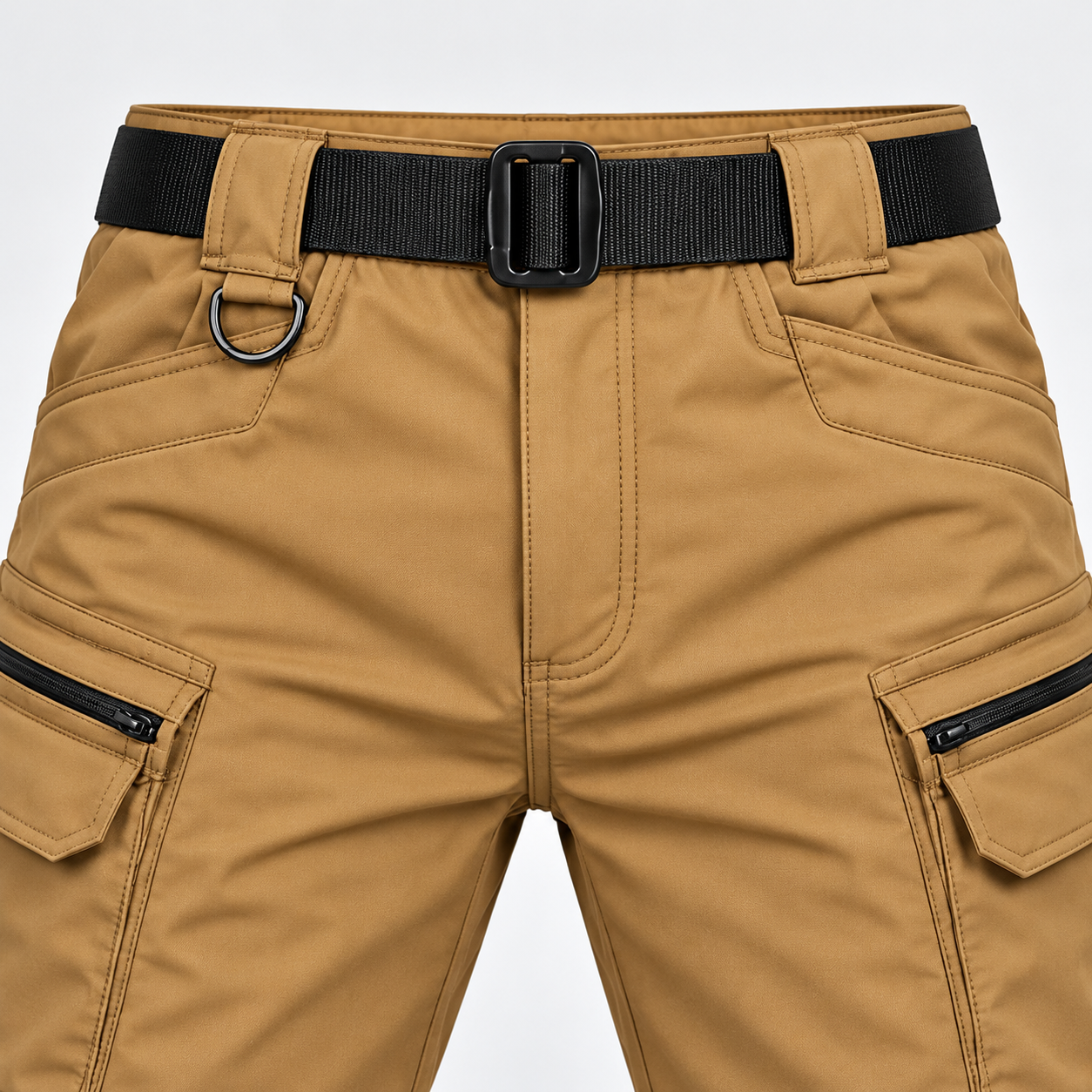 Men's fleece-lined tactical cargo pants—windproof, warm, multi-pocket work trousers