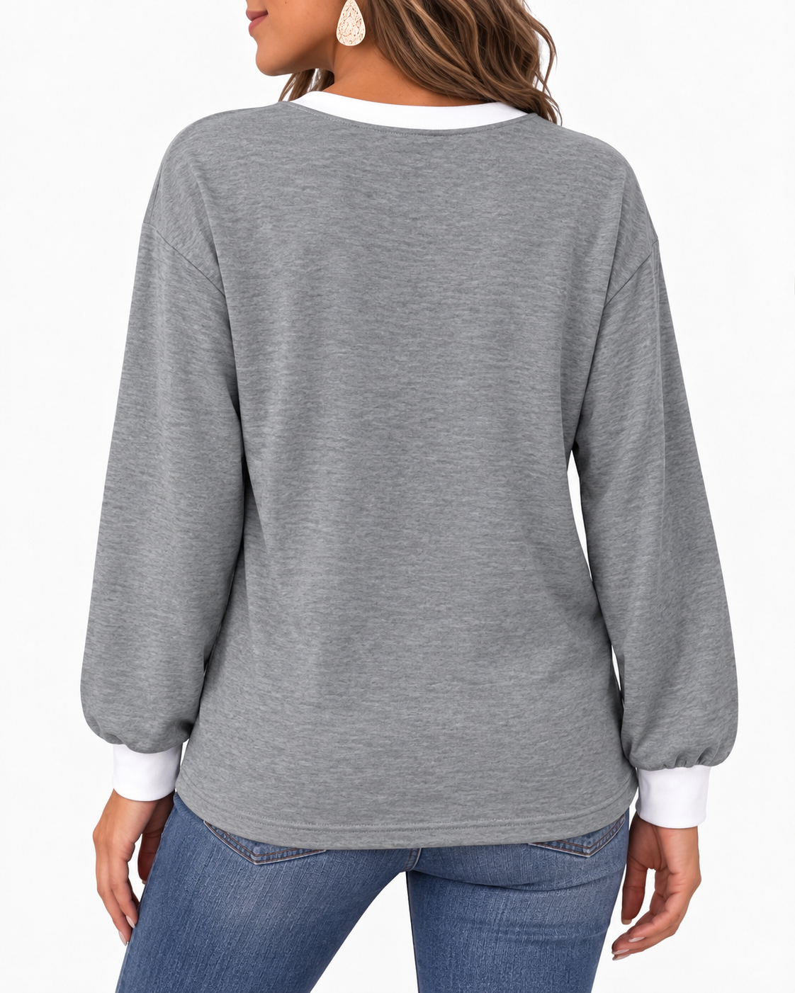 Women's Loose Long-Sleeve Shirt – Autumn 2026 Top / Basic T-Shirt