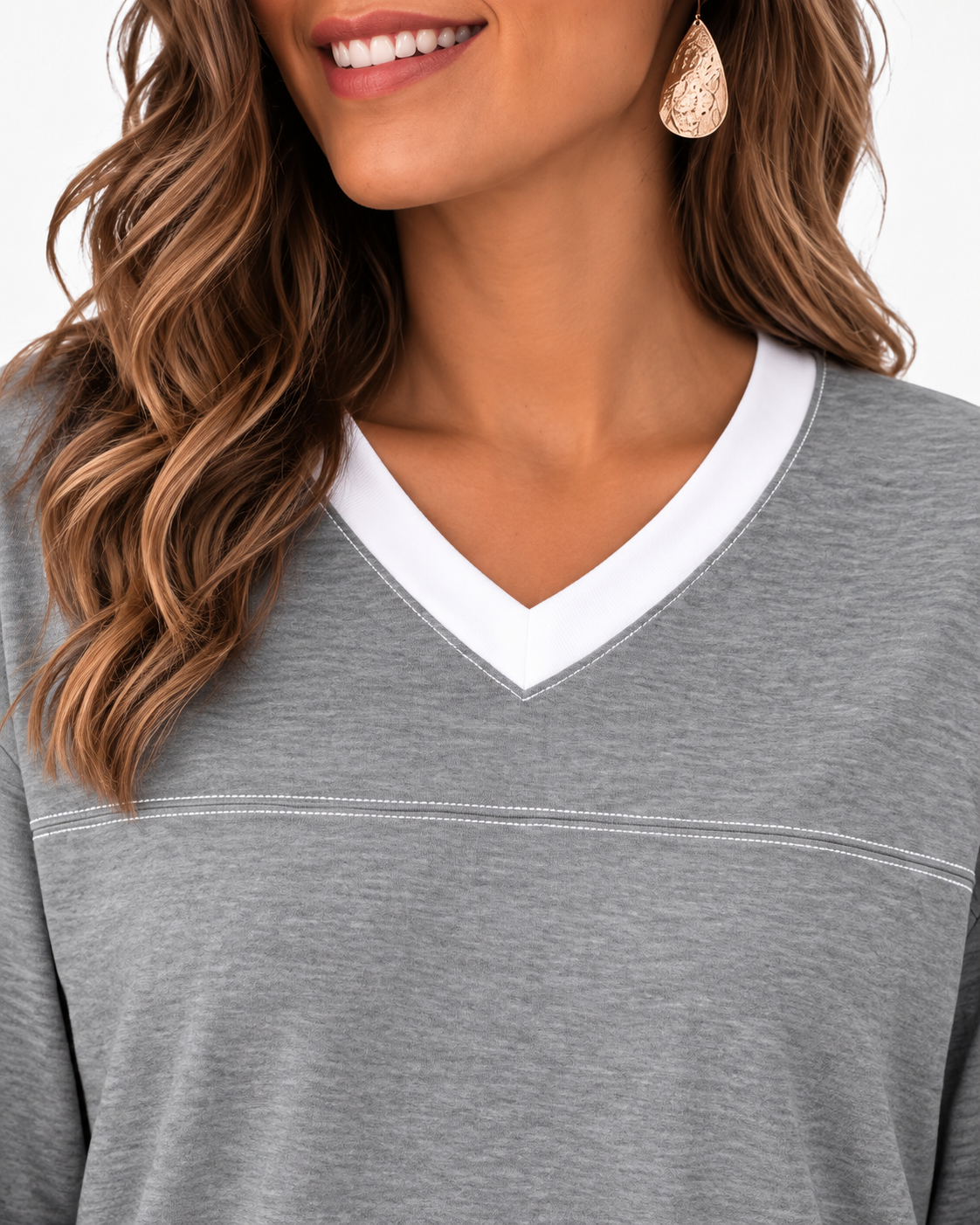 Women's Loose Long-Sleeve Shirt – Autumn 2026 Top / Basic T-Shirt