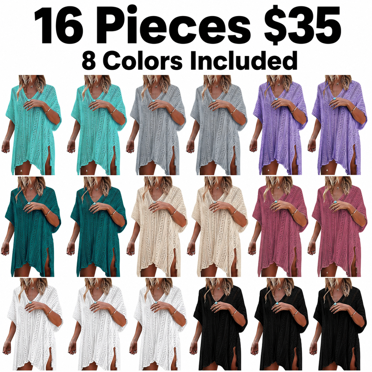 Women's summer swimwear, beachwear, and crochet beach cover-up