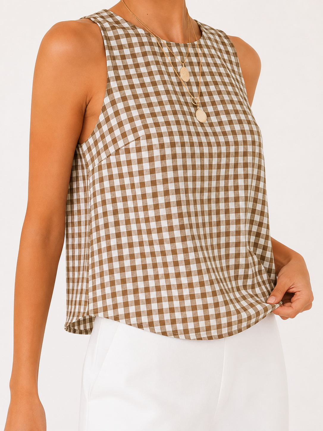 Women's plaid short-sleeved T-shirt, Spring/Summer 2026 collection