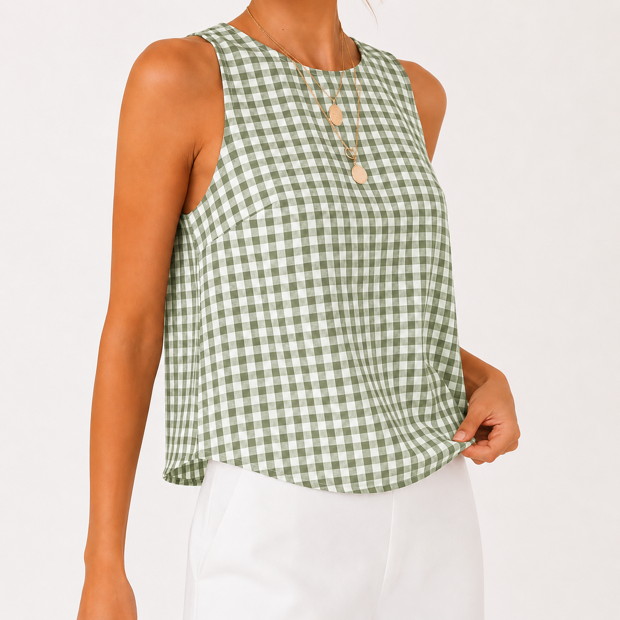 Women's plaid short-sleeved T-shirt, Spring/Summer 2026 collection