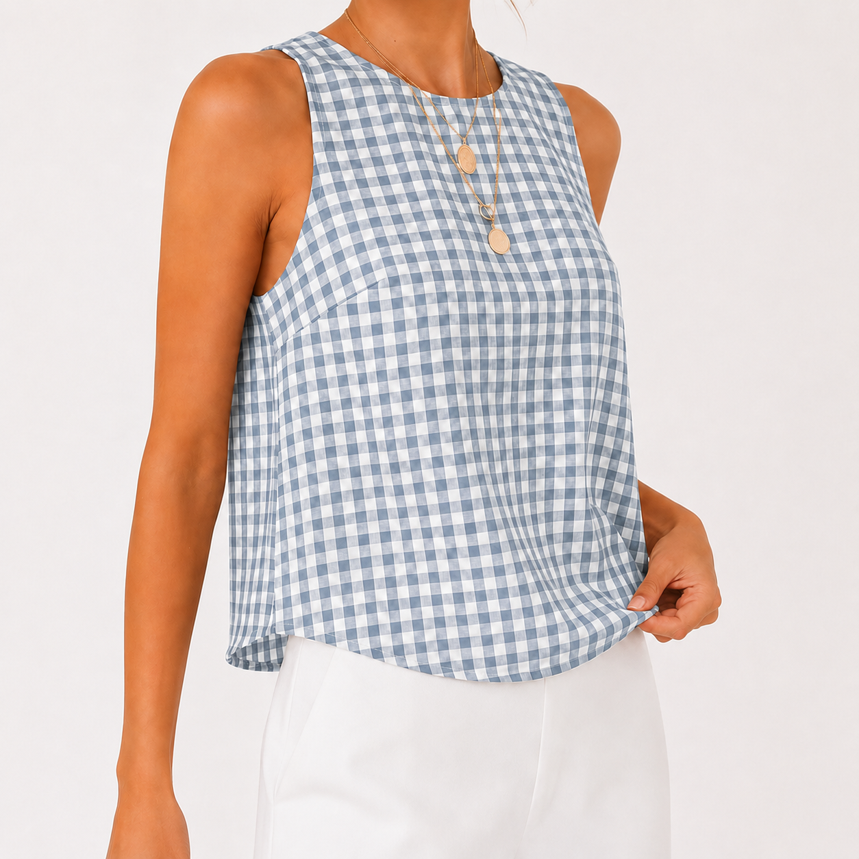 Women's plaid short-sleeved T-shirt, Spring/Summer 2026 collection