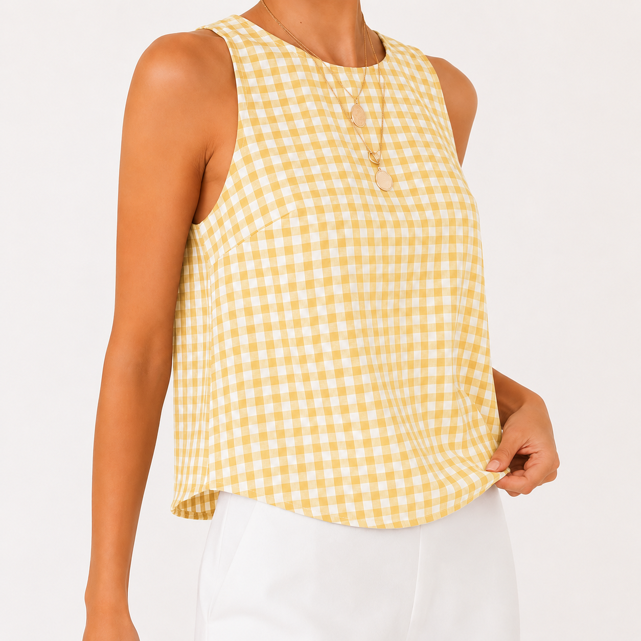 Women's plaid short-sleeved T-shirt, Spring/Summer 2026 collection