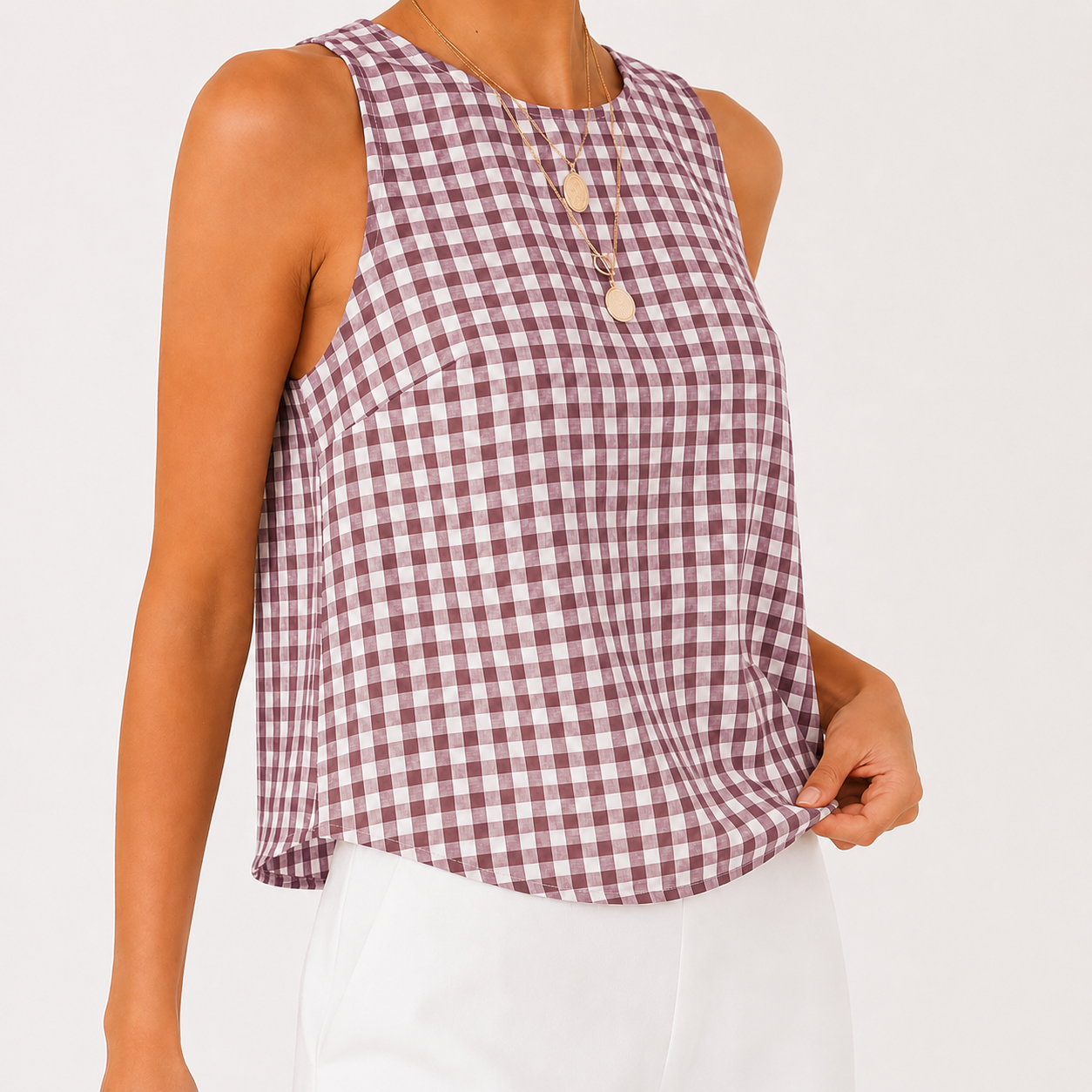 Women's plaid short-sleeved T-shirt, Spring/Summer 2026 collection