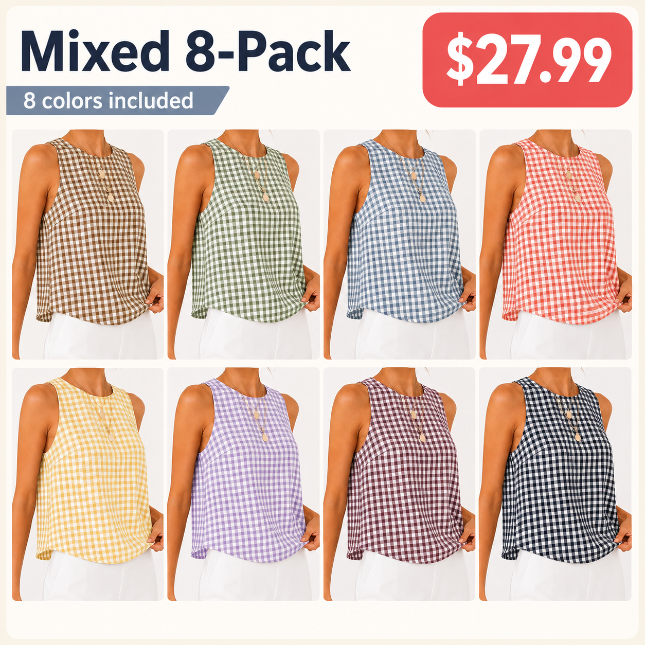 Women's plaid short-sleeved T-shirt, Spring/Summer 2026 collection