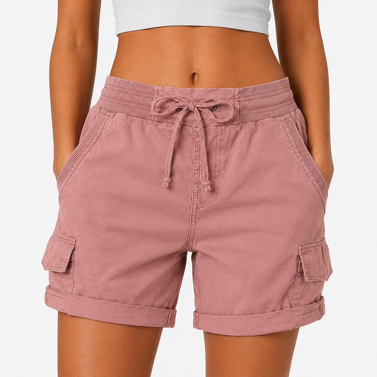 Women's Summer Cargo Shorts — Loose, High-Waisted, Casual Style