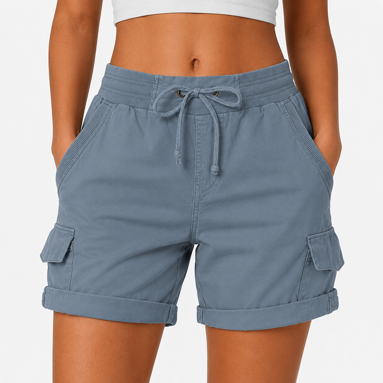 Women's Summer Cargo Shorts — Loose, High-Waisted, Casual Style