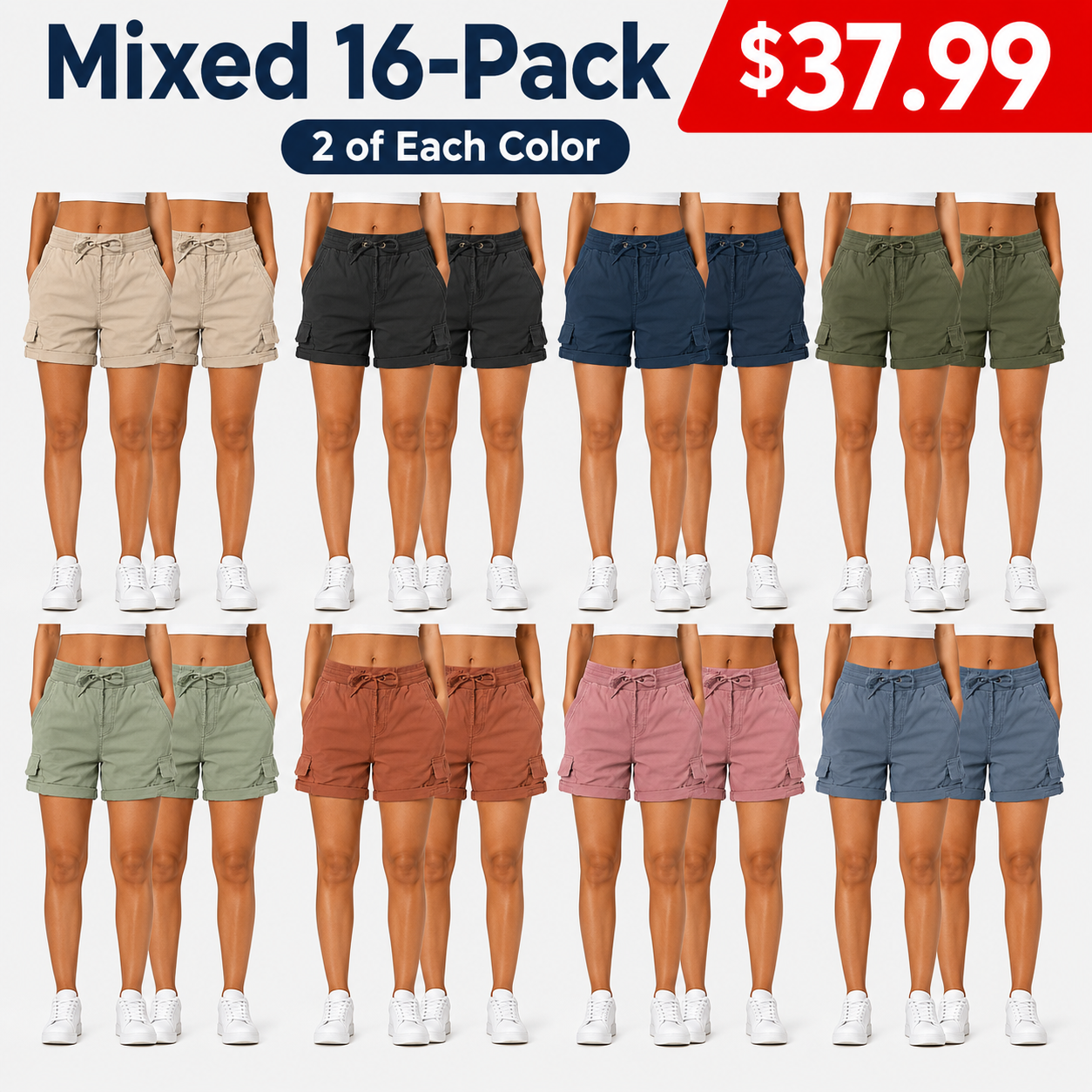 Women's Summer Cargo Shorts — Loose, High-Waisted, Casual Style