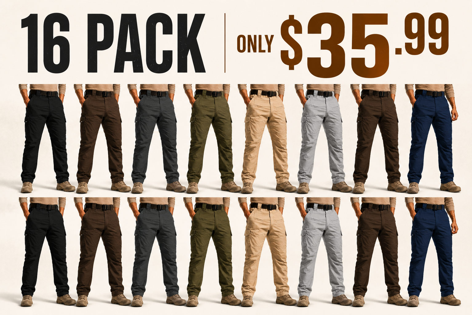 Men's Waterproof Tactical Pants, Ripstop Cargo Pants, Lightweight