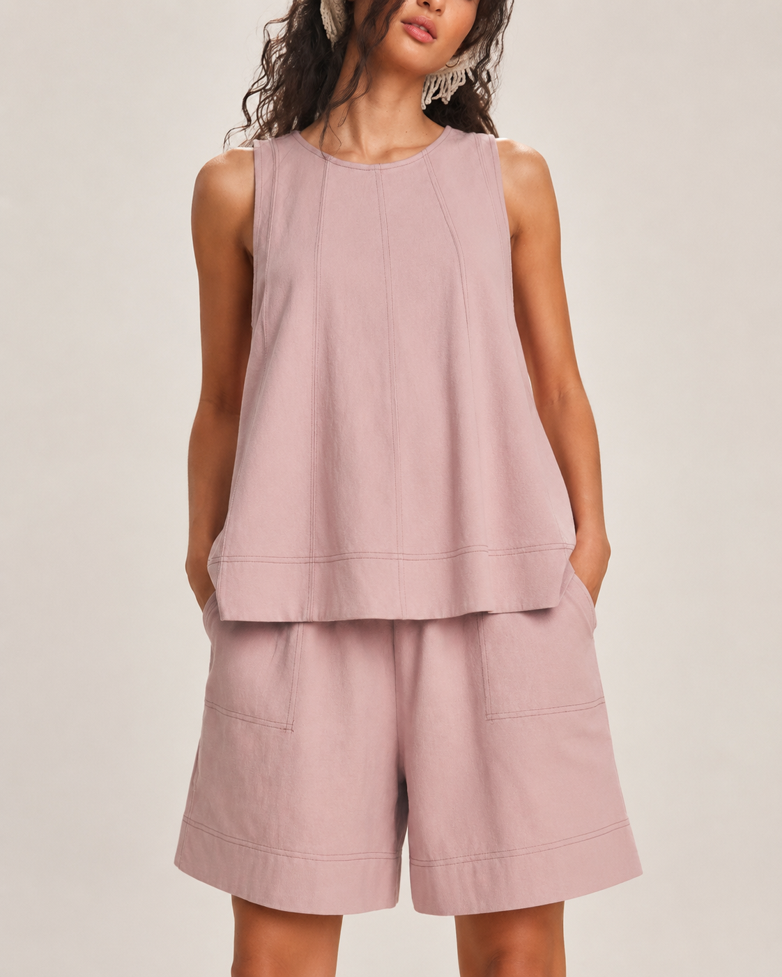 Women's two-piece loungewear set, casual summer wear