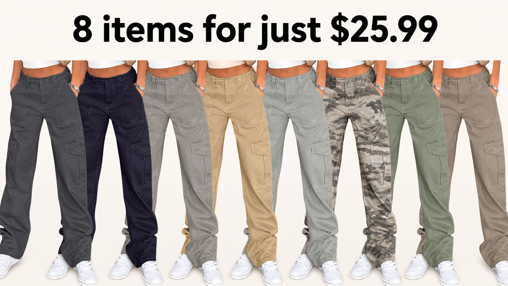 ⚡FINAL SALE⚡- 8 PACK women-s-high-stretch-mid-rise-straight-pants