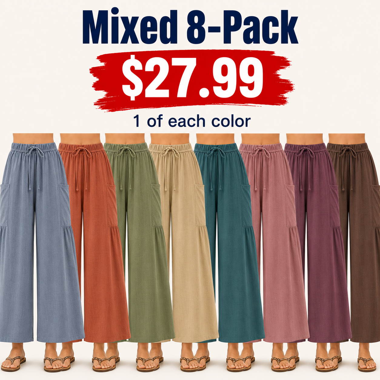 Women's wide-leg shorts featuring a drawstring design and pockets.