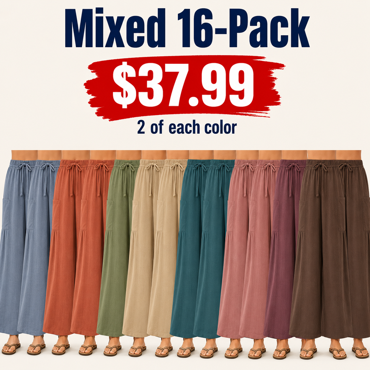 Women's wide-leg shorts featuring a drawstring design and pockets.