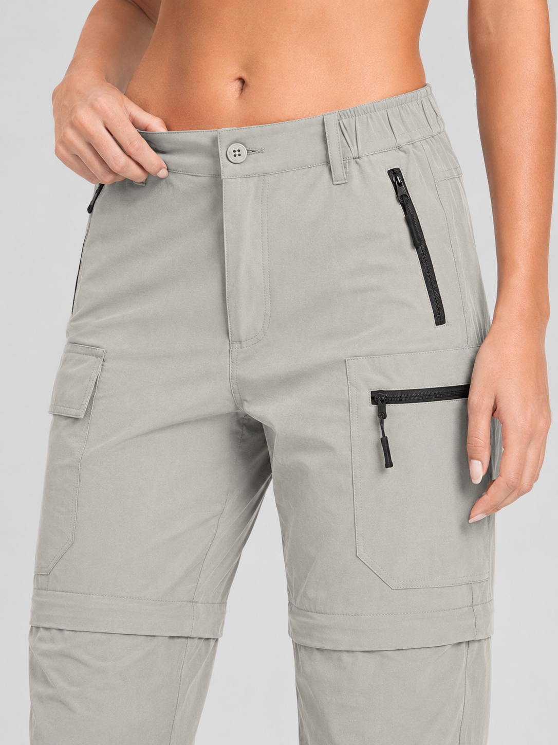 Women's zip-off hiking pants, quick-dry fabric