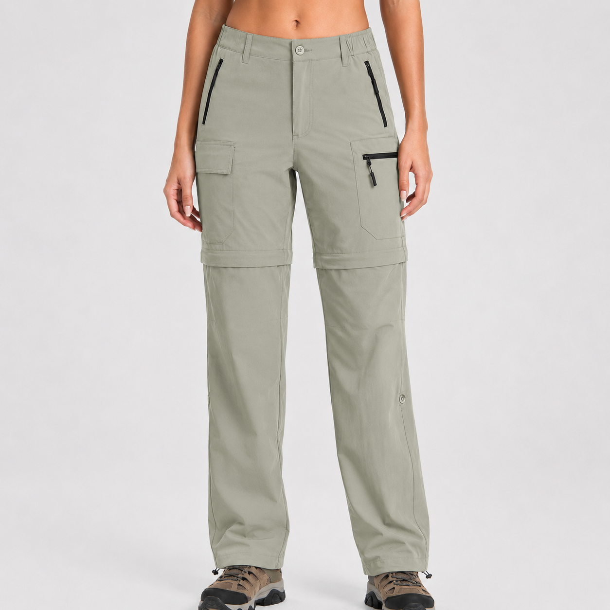 Women's zip-off hiking pants, quick-dry fabric