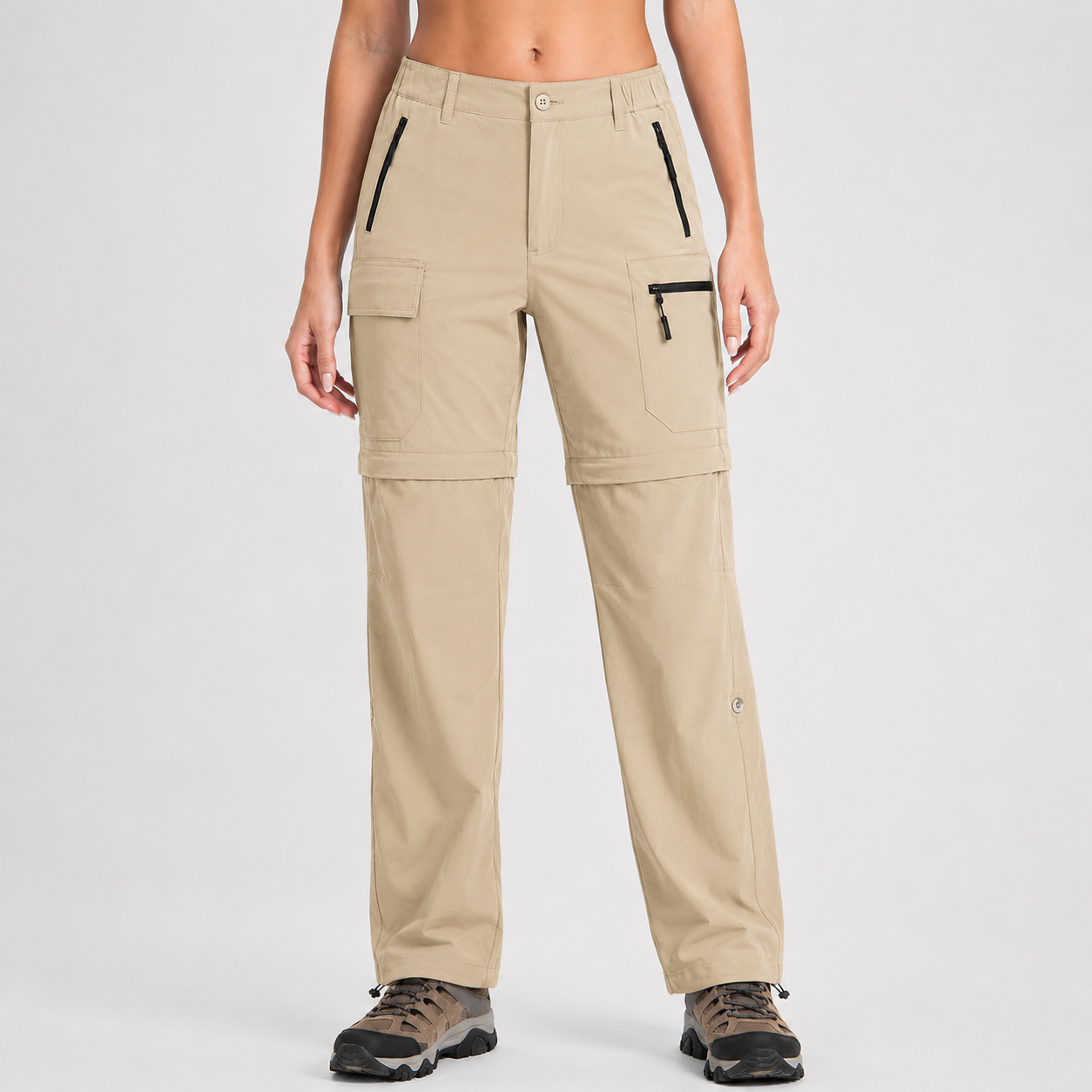 Women's zip-off hiking pants, quick-dry fabric